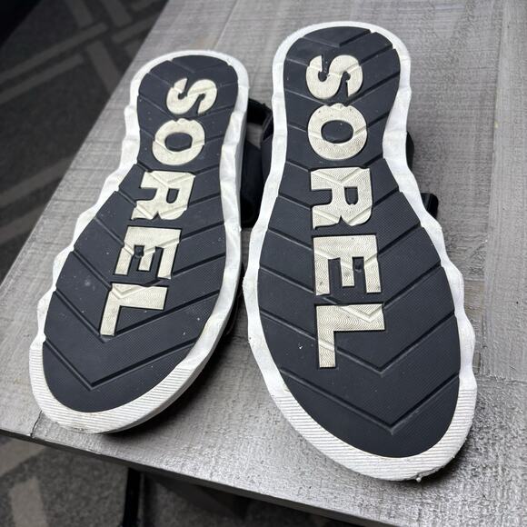 Sorel VIIBE Women's Sandal Flat Slingback Comfort Black White Size 12 - Picture 7 of 8